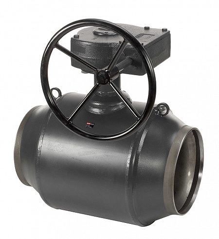 Кран шаровой сталь JIP Premium WW Ду 400 Ру25 п/привар с редуктором Danfoss 065N0176G фото